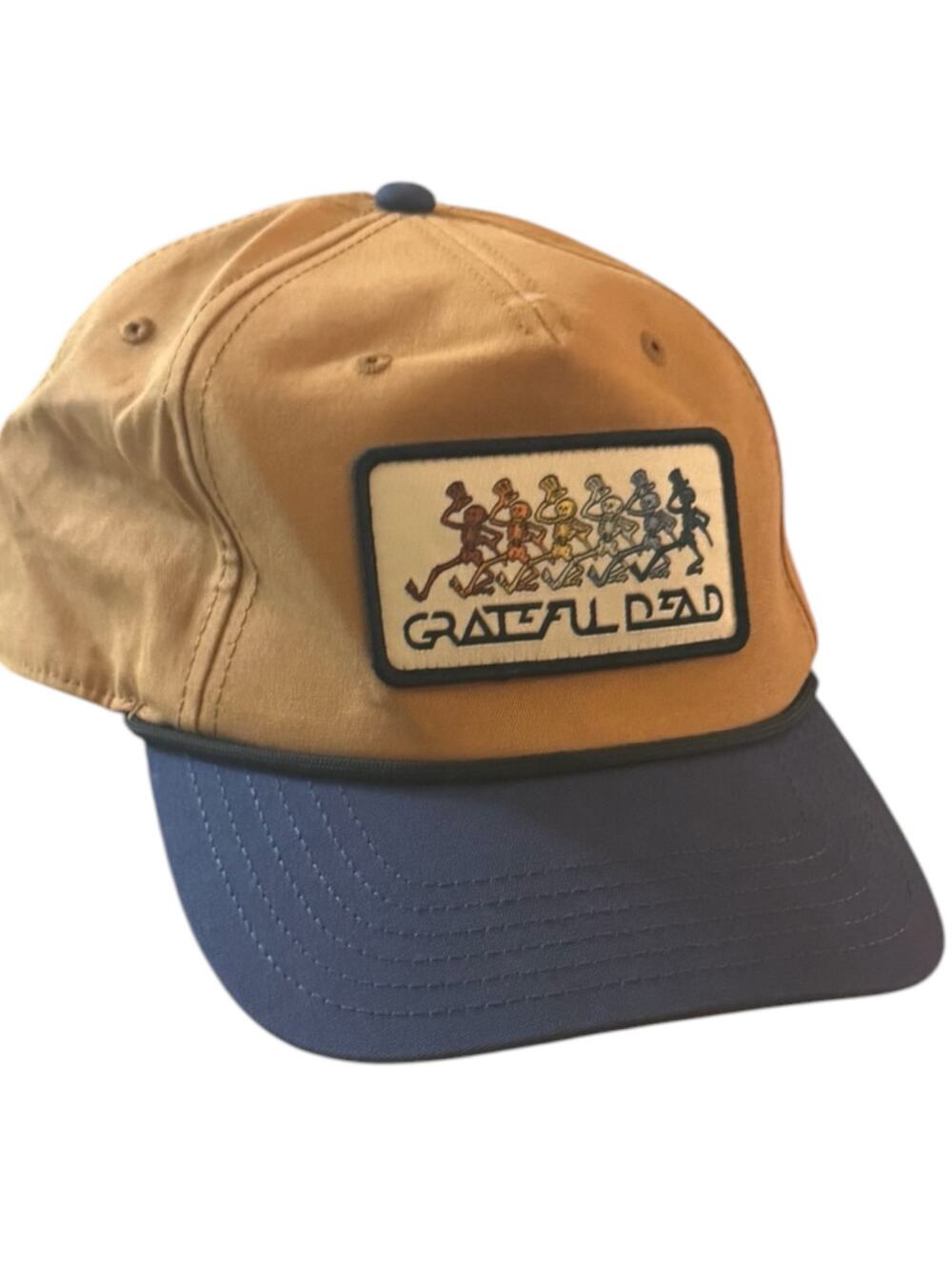 Grateful Dead Dancing Bears Patch Snapback Hat Tan & Navy Adjustable Cap